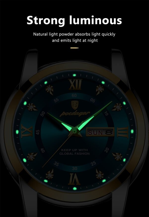 POEDAGAR 936 Top Brand Luxury Watch(T Black) - Image 2