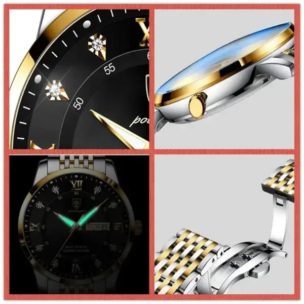 Poedagar 836 Japan Quartz Waterproof Men Watch( Toton black) - Image 4