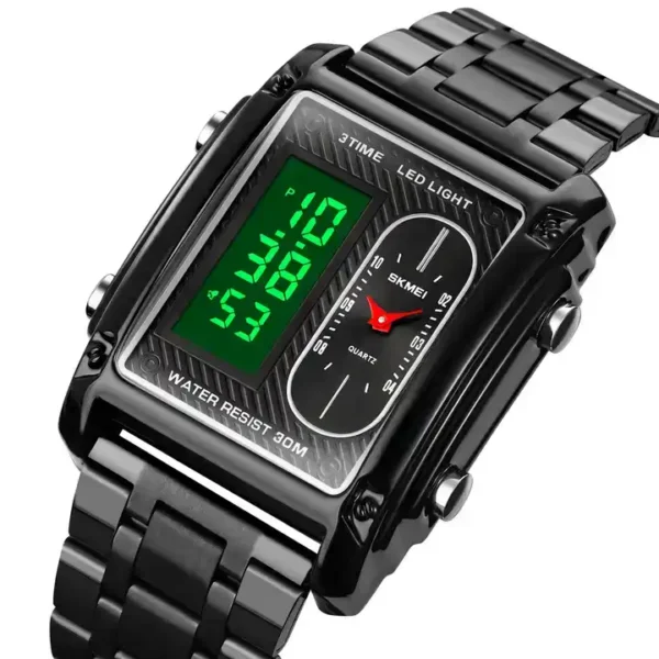 SKMEI 1868 Fashion  Analog Digital Wrist Watch( Black) - Image 5
