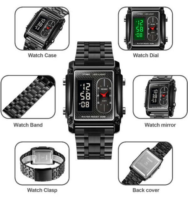 SKMEI 1868 Fashion  Analog Digital Wrist Watch( Black) - Image 2
