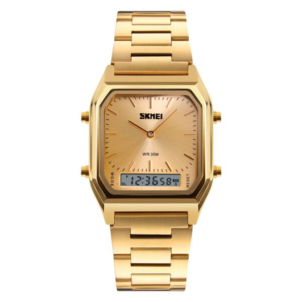 Skmei 1220 Quartz Digital Wristwatch Luxury Male Alarm Feature Watch(gold)