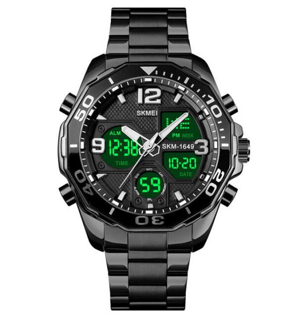 Skmei 1649 Mens Watches Analog Quartz Business Classic Watch OEM (BLACK) - Image 2