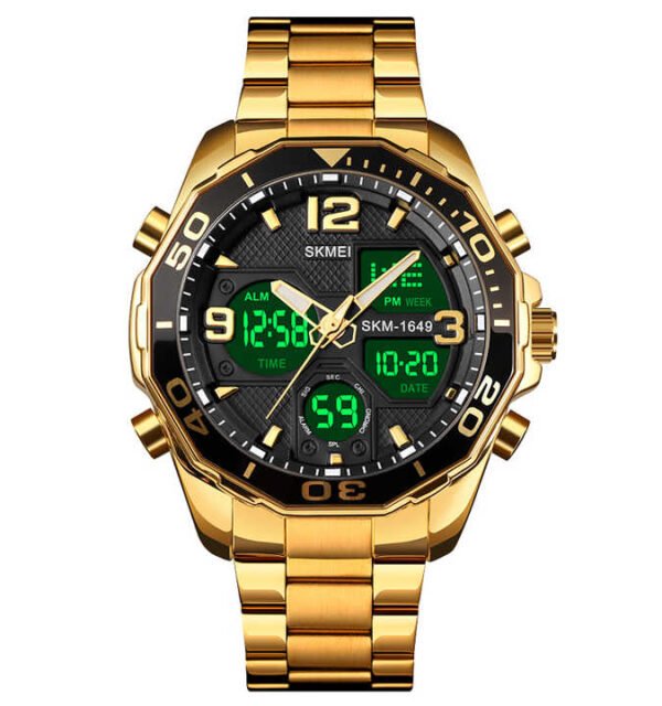 Skmei 1649 Mens Watches Analog Quartz Business Classic Watch OEM (GOLD) - Image 2