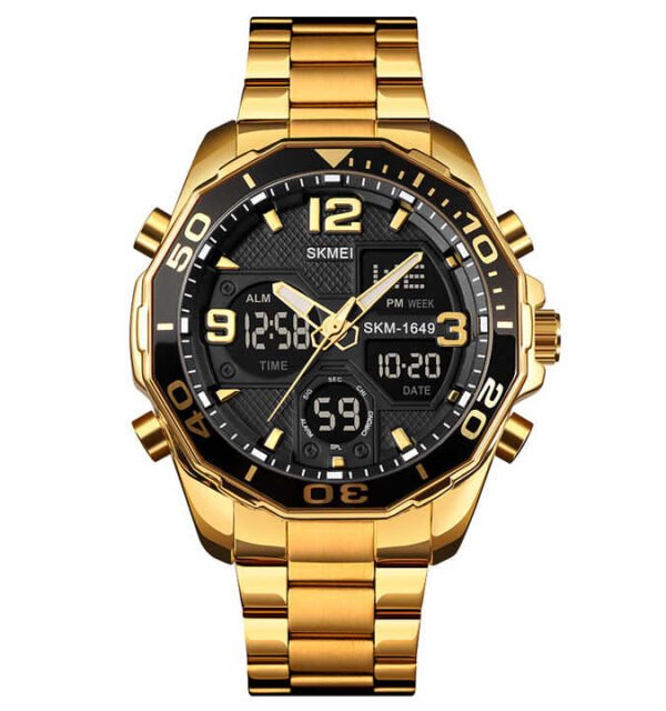 Skmei 1649 Mens Watches Analog Quartz Business Classic Watch OEM (GOLD)