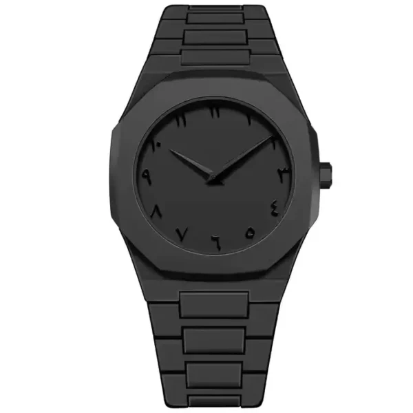Casual Arabic Dial Design Fashion Black Wrist Quartz Watch for Men Wholesale Wristwatches