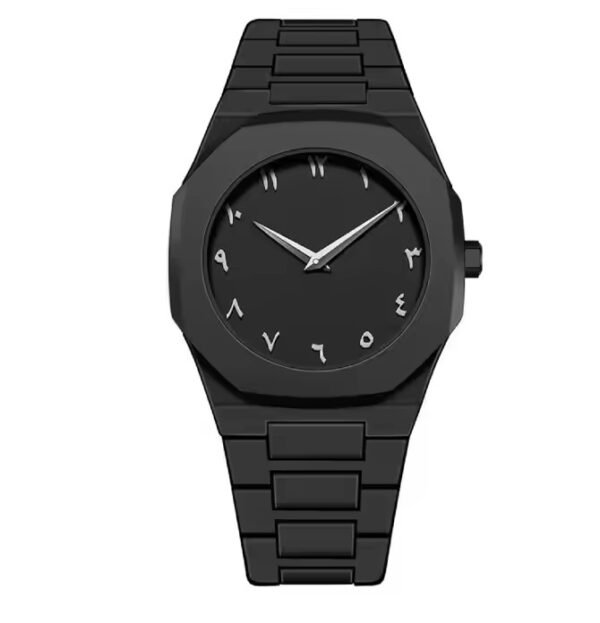 Casual Arabic Dial Design Fashion Black Wrist Quartz Watch for Men Wholesale Wristwatches (white)